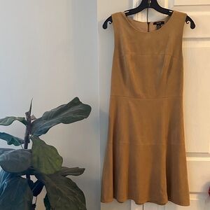 Faux Suede Dress by Alfani Classic Tan Knee Length Dress- Size 6